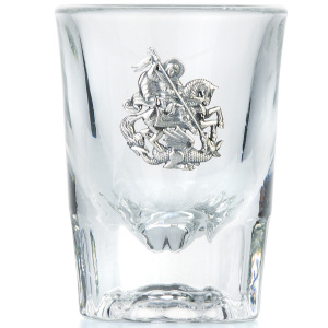 Set of stacks "George the Victorious" with silver overlays, for 3 persons